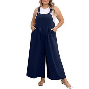 Women's Plus Size Jumpsuit Wide Leg Casual Summer Romper Adjustable Overal
